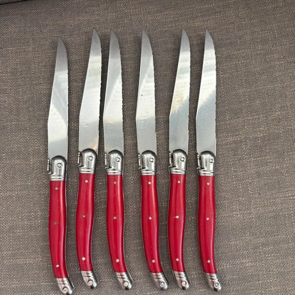 Laguiole Jean Dubost Red Steak Knives Set of 6